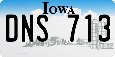IA license plate DNS713