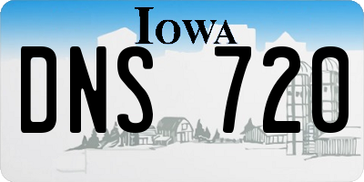 IA license plate DNS720