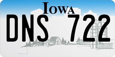 IA license plate DNS722