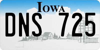IA license plate DNS725