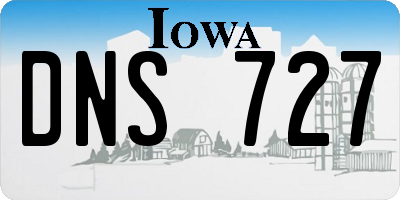 IA license plate DNS727