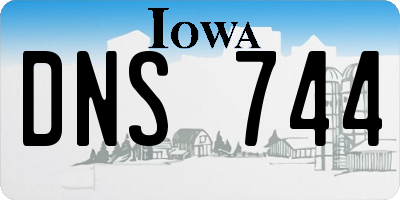 IA license plate DNS744