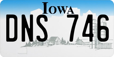 IA license plate DNS746