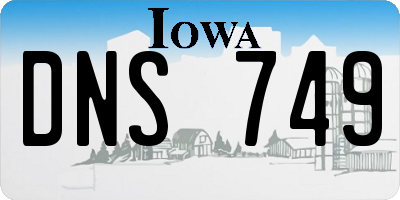 IA license plate DNS749