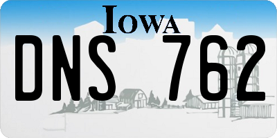 IA license plate DNS762