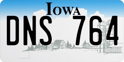 IA license plate DNS764