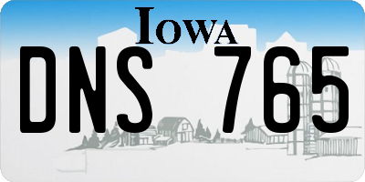 IA license plate DNS765