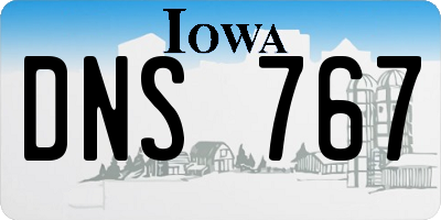 IA license plate DNS767