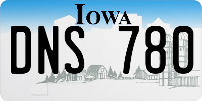IA license plate DNS780