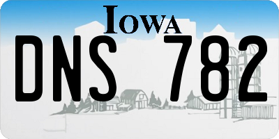IA license plate DNS782