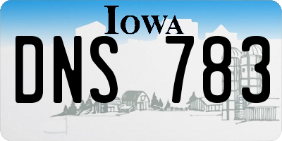 IA license plate DNS783