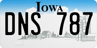 IA license plate DNS787