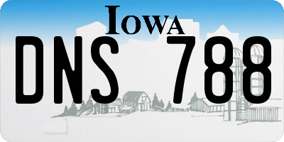 IA license plate DNS788