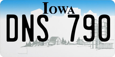 IA license plate DNS790