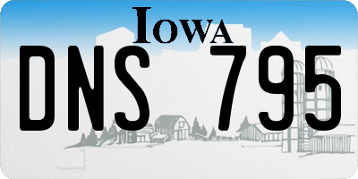 IA license plate DNS795