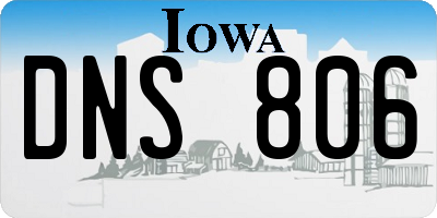 IA license plate DNS806