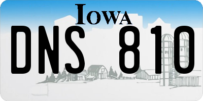 IA license plate DNS810