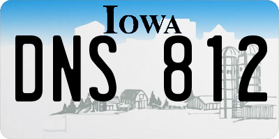 IA license plate DNS812