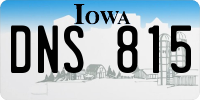 IA license plate DNS815