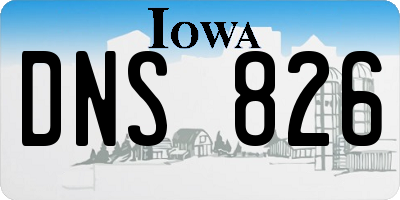 IA license plate DNS826