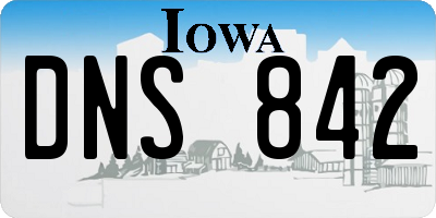 IA license plate DNS842