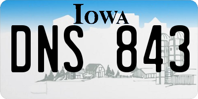 IA license plate DNS843