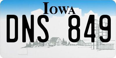 IA license plate DNS849