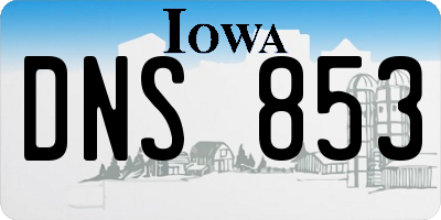 IA license plate DNS853