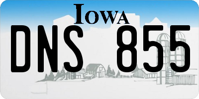 IA license plate DNS855