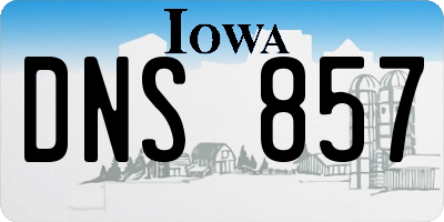 IA license plate DNS857