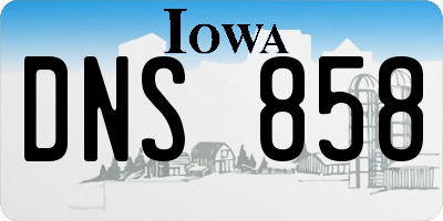 IA license plate DNS858