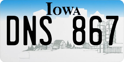 IA license plate DNS867