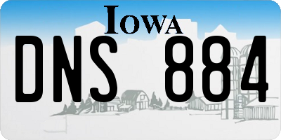 IA license plate DNS884