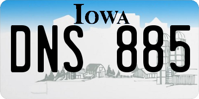 IA license plate DNS885