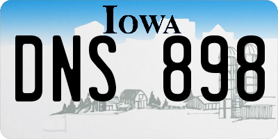 IA license plate DNS898