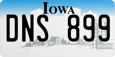 IA license plate DNS899