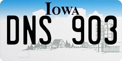 IA license plate DNS903
