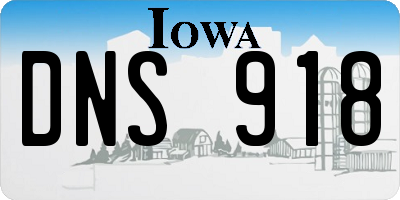 IA license plate DNS918