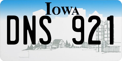 IA license plate DNS921