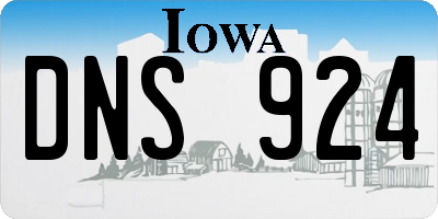 IA license plate DNS924