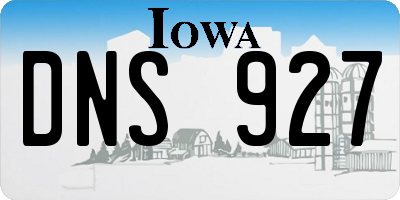 IA license plate DNS927