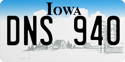 IA license plate DNS940