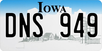 IA license plate DNS949