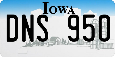 IA license plate DNS950