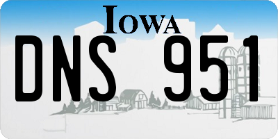IA license plate DNS951