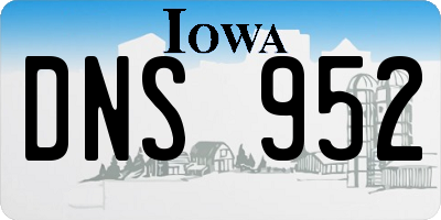 IA license plate DNS952