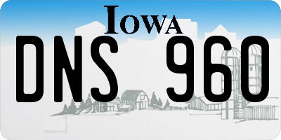 IA license plate DNS960
