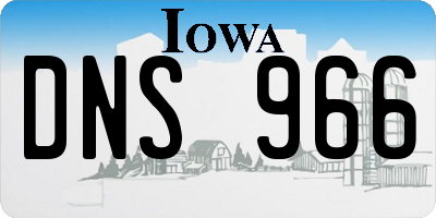 IA license plate DNS966