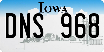 IA license plate DNS968