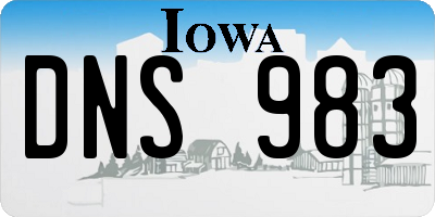 IA license plate DNS983